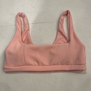 Blush ribbed square neck bikini swim top. GUC!
